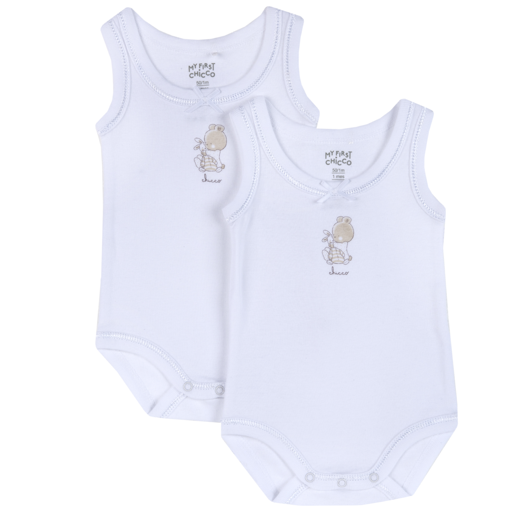 Body meieu copii Chicco, set 2 buc, alb, 11477