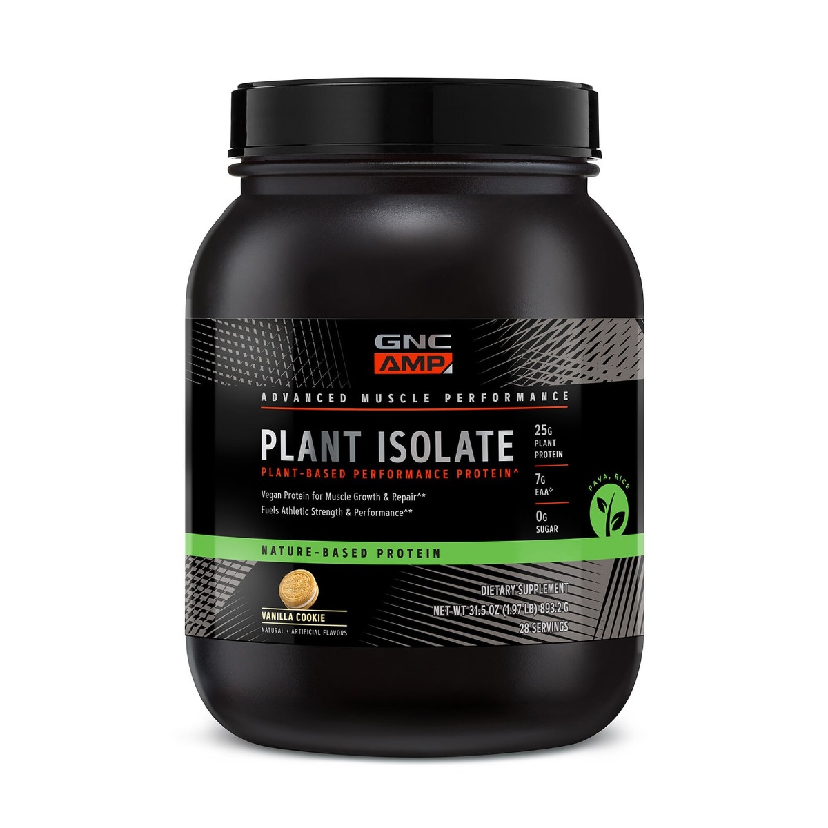 c1ff567ece516_414815_amp_plant_isolate_vanilla_cookie_tub_copy.jpg Proteina vegetala cu aroma de biscuiti cu vanilie Plant Isolate AMP, 893.2g, GNC
