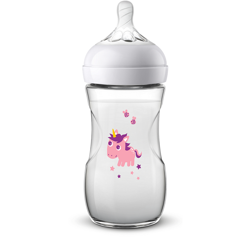 c3b186eb47cf5_8710103870081.png Biberon natural ultra soft unicorn roz, 260ml, Philips Avent