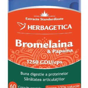 Bromelaina si Papaina, 60 capsule, Herbagetica