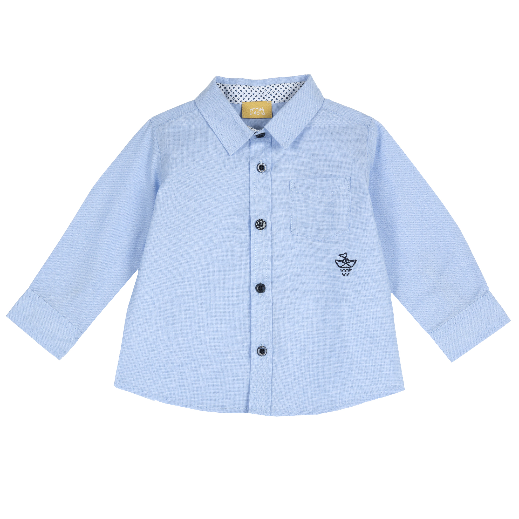 Camasa copii Chicco, maneca lunga, albastru cu roz, 54524
