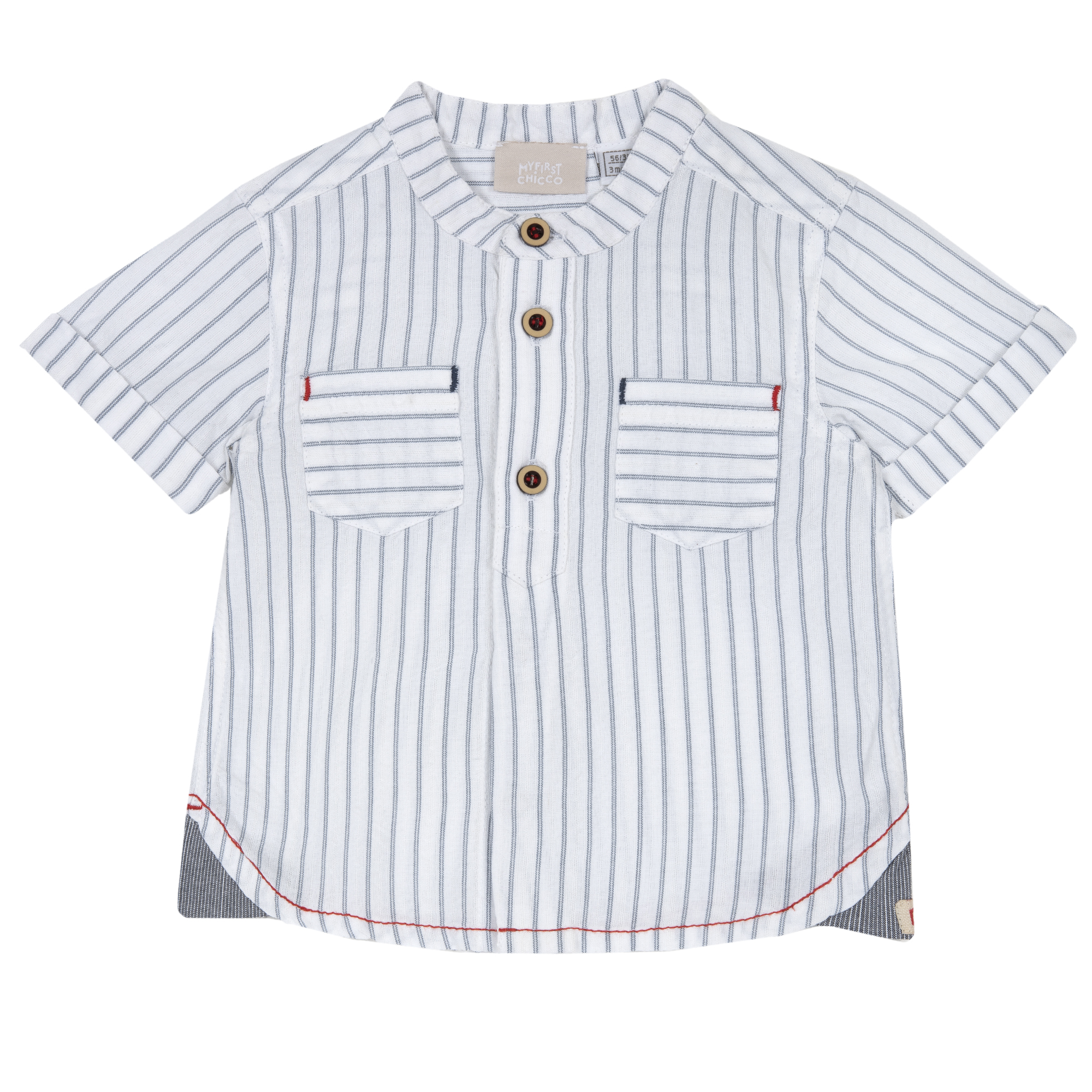 Camasa copii Chicco gen tunica, alb cu bleumarin, 66529