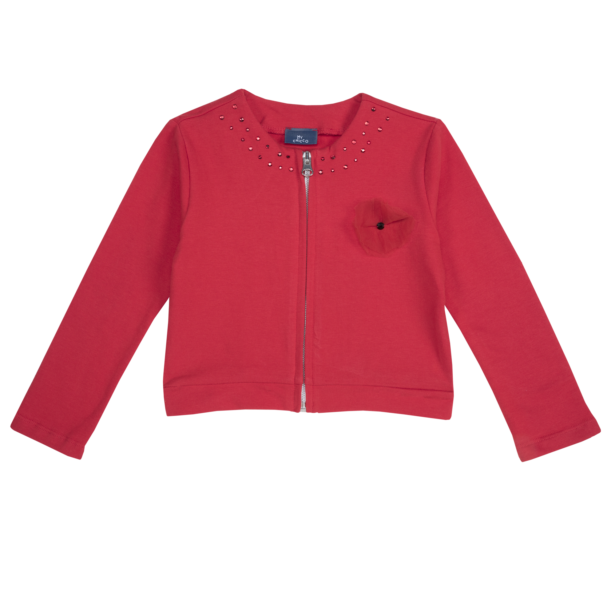 Cardigan copii Chicco, inchidere fermoar, rosu, 96844
