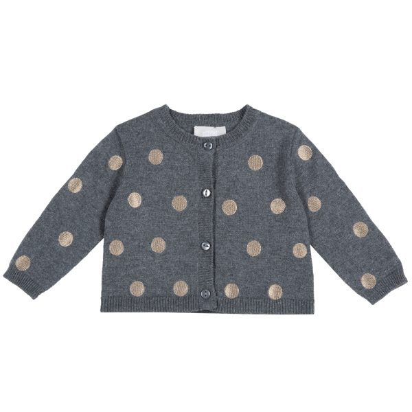 Cardigan copii Chicco, gri cu buline, 96367