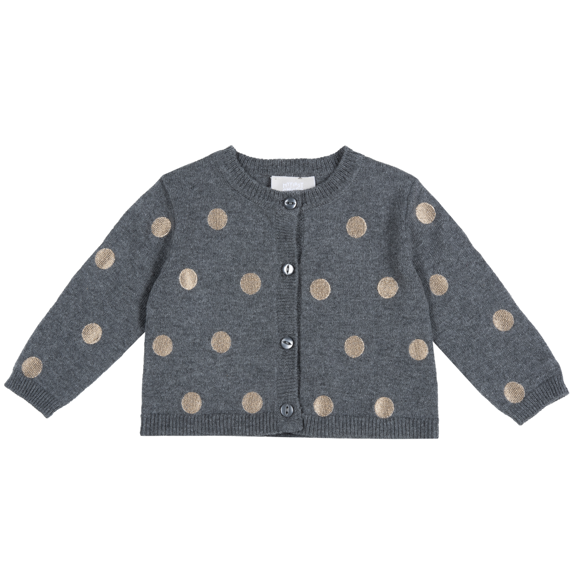 Cardigan copii Chicco, gri cu buline, 96367