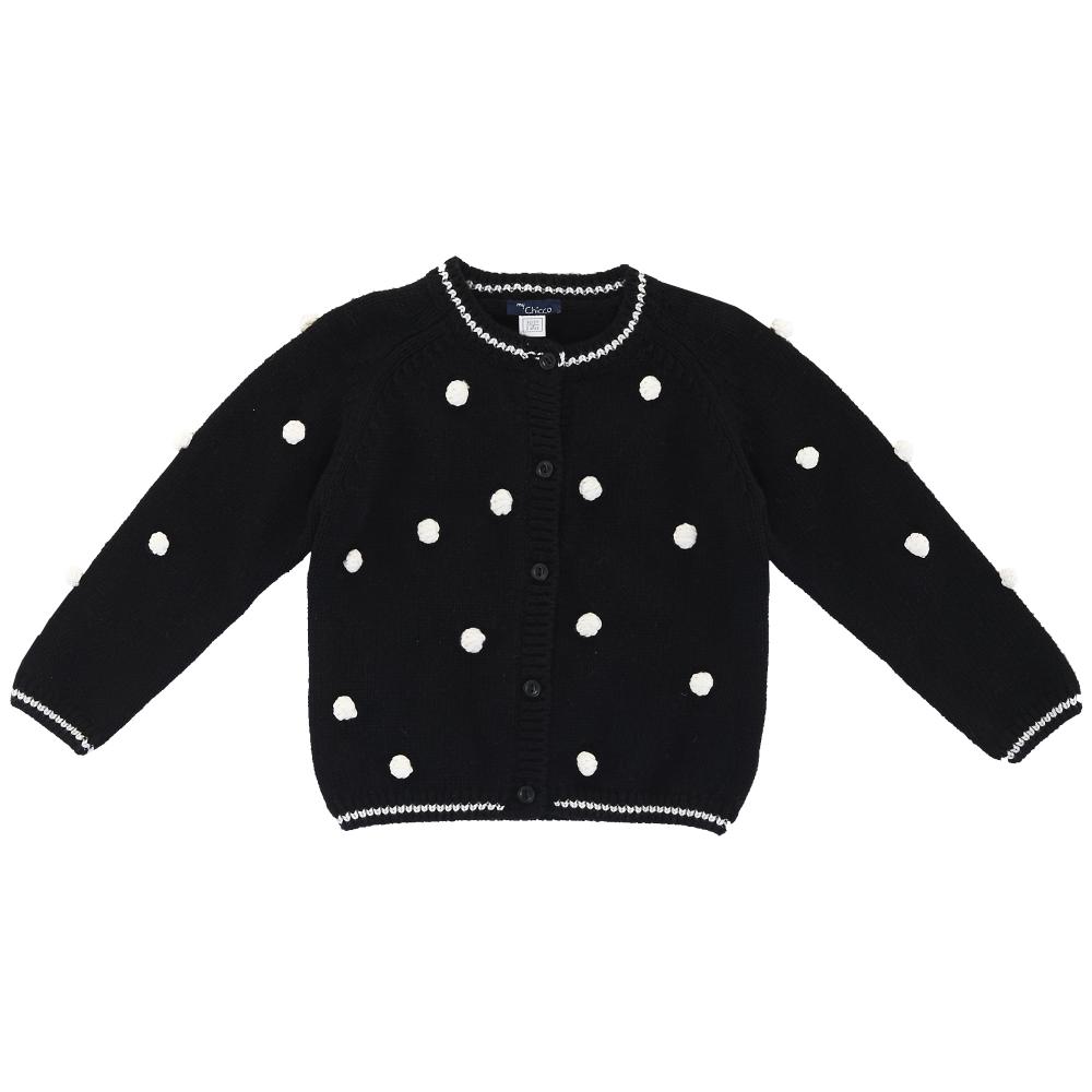 Cardigan copii Chicco, negru cu buline albe, 96514