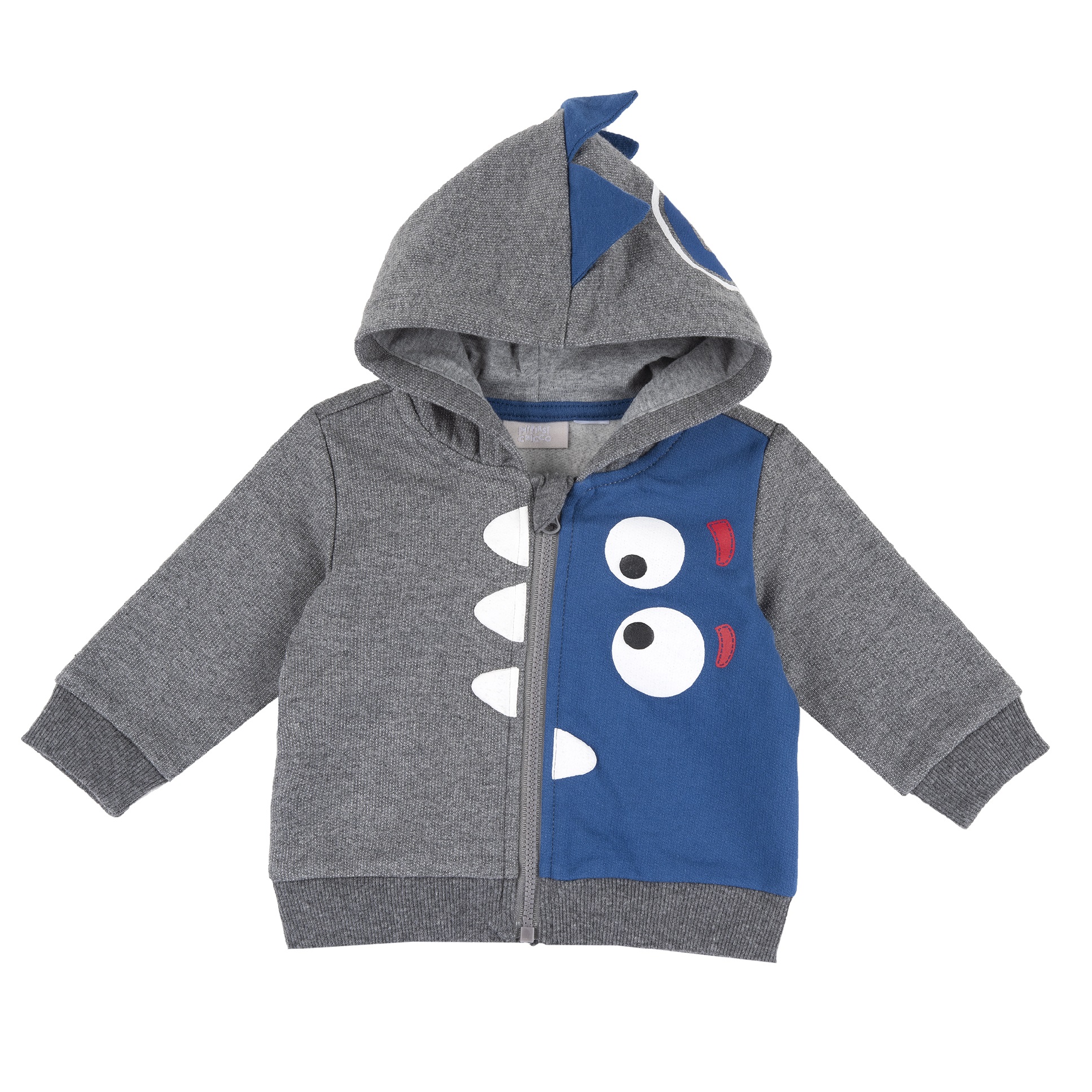 Cardigan copii Chicco, gluga, gri cu model, 09712-61MFCO