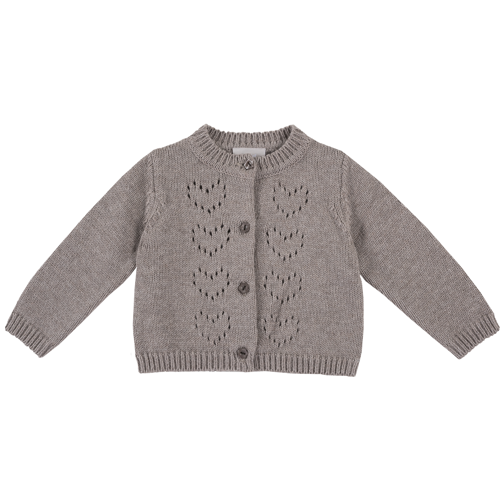 Cardigan copii Chicco, tricotat, inimioare, maro, 96924