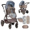 Carucior combinat Aurora Beige Blue Maps
