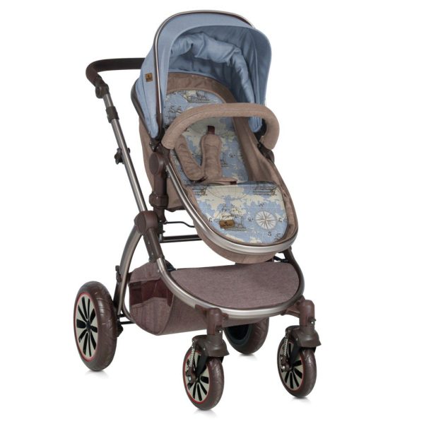 Carucior combinat Aurora Beige Blue Maps