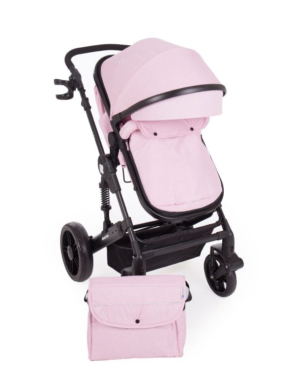 Carucior combinat Kikka Darling 2019 pink black ribbon