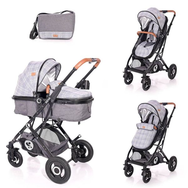 Carucior combinat Lorelli Sena 2020 Grey Squared