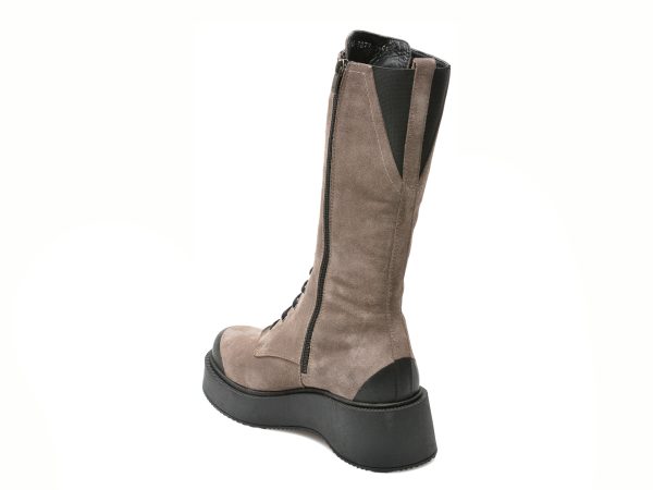 Cizme GOLD DEER gri, 632877, din piele intoarsa