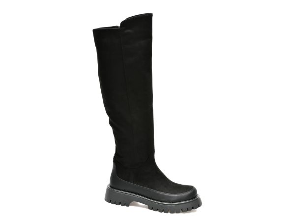 Cizme IMAGE negre, C10390C, din piele ecologica