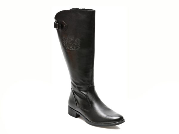 Cizme TRIVICT negre, W09108, din piele naturala