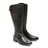 Cizme TRIVICT negre, W09108, din piele naturala
