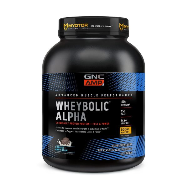 d63600bf92516_034570_gnc_amp_wheybolic_alpha_cookies_and_cream_tub.jpg Proteina din zer cu aroma de biscuiti cu crema, 1293.6g, GNC