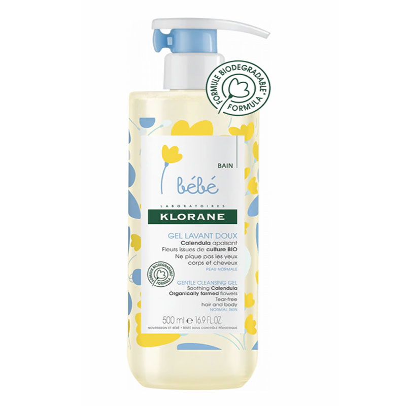 Gel spumant pentru curatare delicata, 500 ml, Klorane Bebe