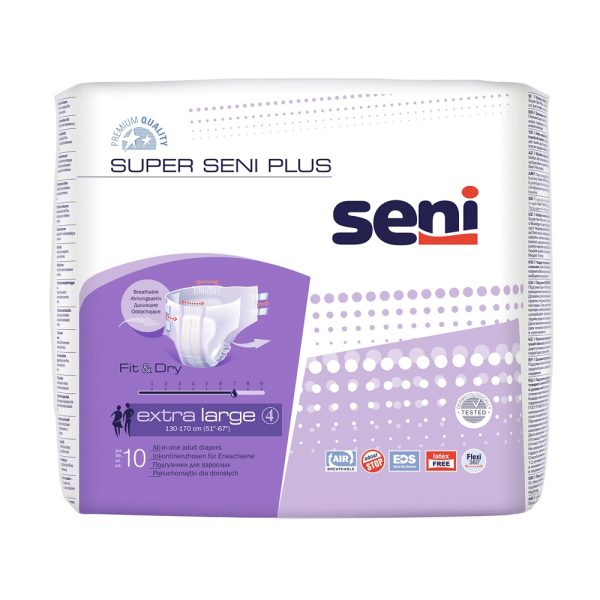 image description Scutece cu sistem inchis Super Plus Extra Large, 10 bucati, Seni