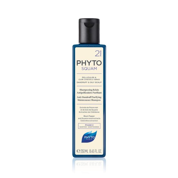 Sampon purifiant antimatreata pentru par gras Phytosquam, 250ml, Phyto