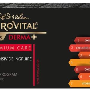Kit program intensiv ingrijire antirid GH3 Derma+ Premium Care, 7 fiole x 2ml, Gerovital