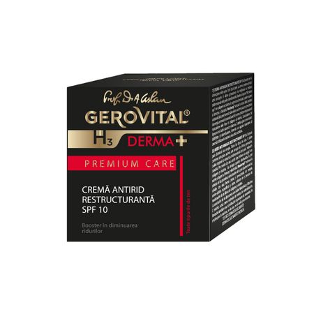 Crema antirid restructuranta SPF 10 GH3 Derma+ Premium Care, 50ml, Gerovital