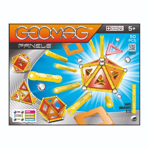 Joc de constructie magnetic Geomag Panels, 50 piese