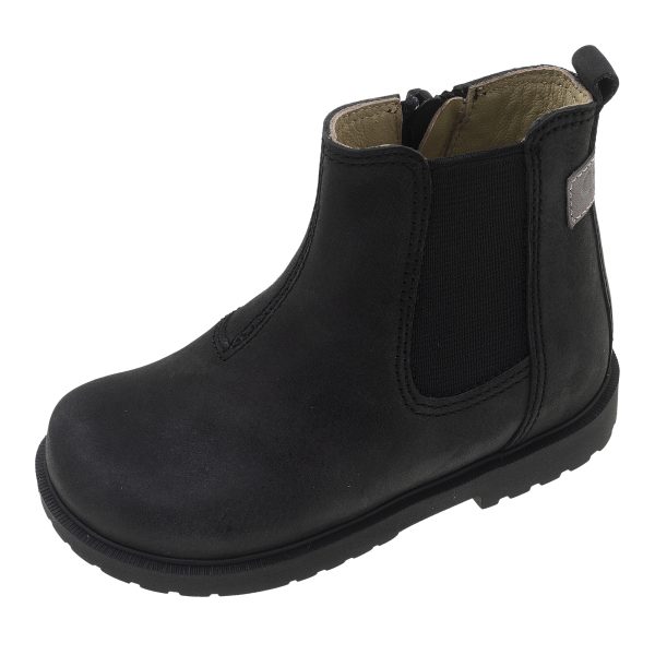 Ghete copii Chicco Cansas, piele intoarsa, negru, 62608
