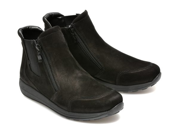 Ghete ARA negre, 26311, din piele intoarsa