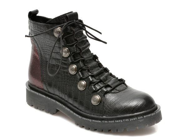 Ghete BABOOS negre, 7603, din piele naturala