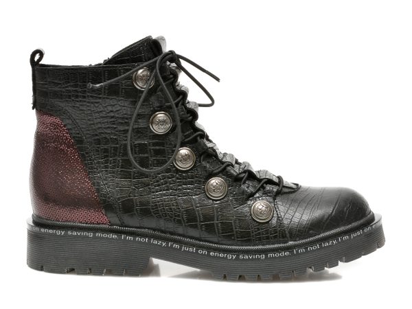 Ghete BABOOS negre, 7603, din piele naturala