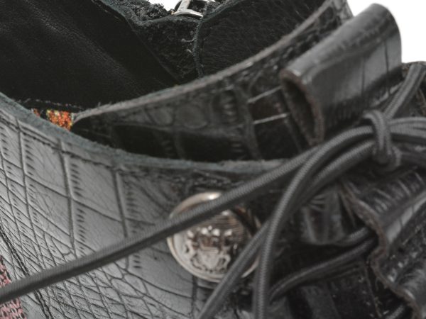 Ghete BABOOS negre, 7603, din piele naturala