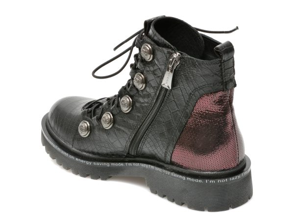 Ghete BABOOS negre, 7603, din piele naturala