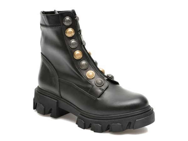 Ghete BABOOS negre, 7705, din piele naturala