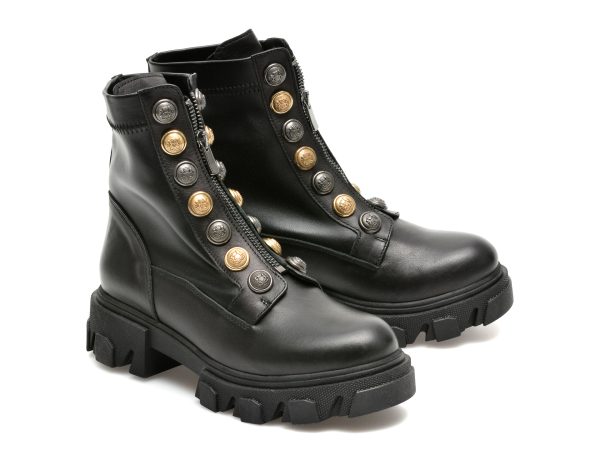 Ghete BABOOS negre, 7705, din piele naturala