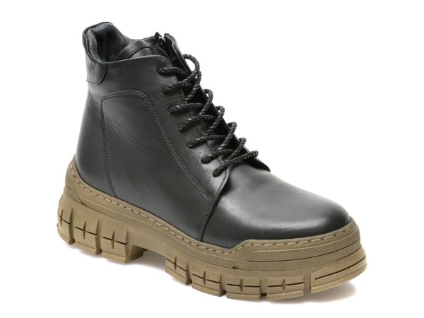 Ghete BRAVELLI negre, 71330, din piele naturala