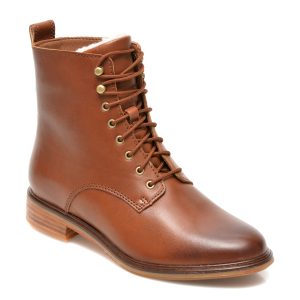 Ghete CLARKS maro, CLARKDALE LACE, din piele naturala