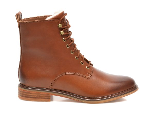 Ghete CLARKS maro, CLARKDALE LACE, din piele naturala