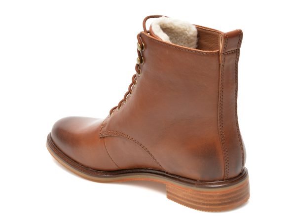 Ghete CLARKS maro, CLARKDALE LACE, din piele naturala