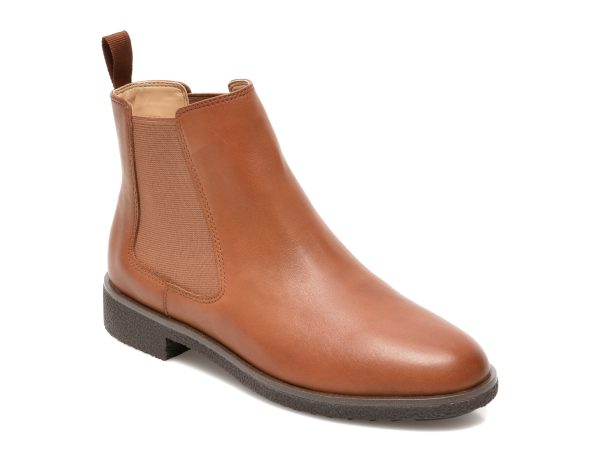 Ghete CLARKS maro, GRIFFIN PLAZA, din piele naturala