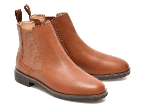 Ghete CLARKS maro, GRIFFIN PLAZA, din piele naturala
