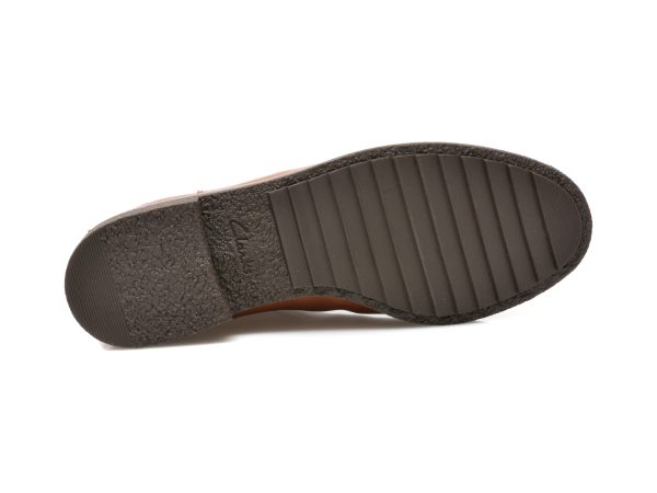 Ghete CLARKS maro, GRIFFIN PLAZA, din piele naturala