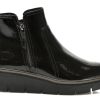Ghete CLARKS negre, AIRABELL ZIP, din piele ecologica