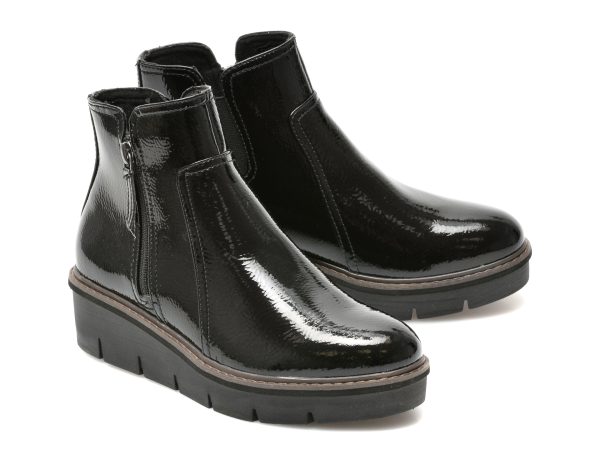Ghete CLARKS negre, AIRABELL ZIP, din piele ecologica
