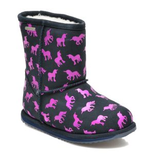 Ghete EMU bleumarin, K12373, din piele intoarsa