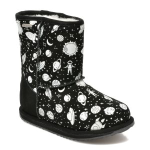 Ghete EMU negre, K12361, din piele intoarsa