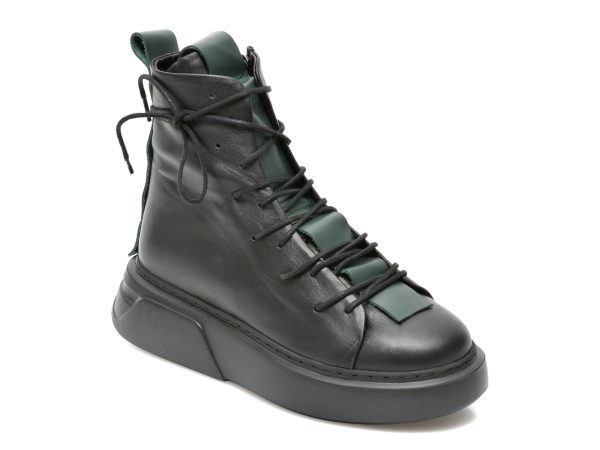 Ghete EPICA negre, X300, din piele naturala