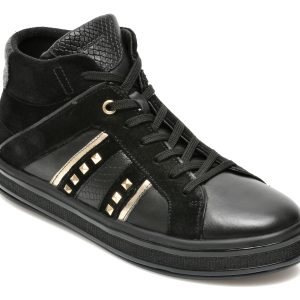 Ghete GEOX negre, D16FFB, din piele naturala