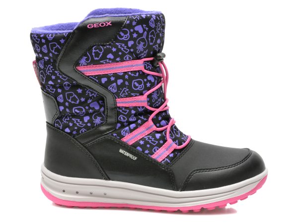 Ghete GEOX negre, J042UA, din piele ecologica