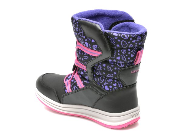 Ghete GEOX negre, J042UA, din piele ecologica